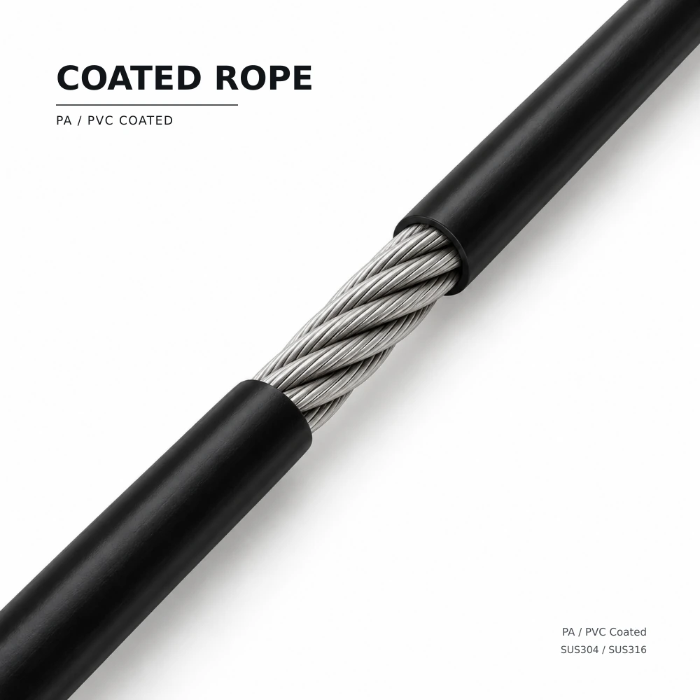 FINE CABLE PA and PVC coated stainless steel wire rope